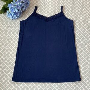 Catherines Suprema Lace Trim Cami 0X Navy